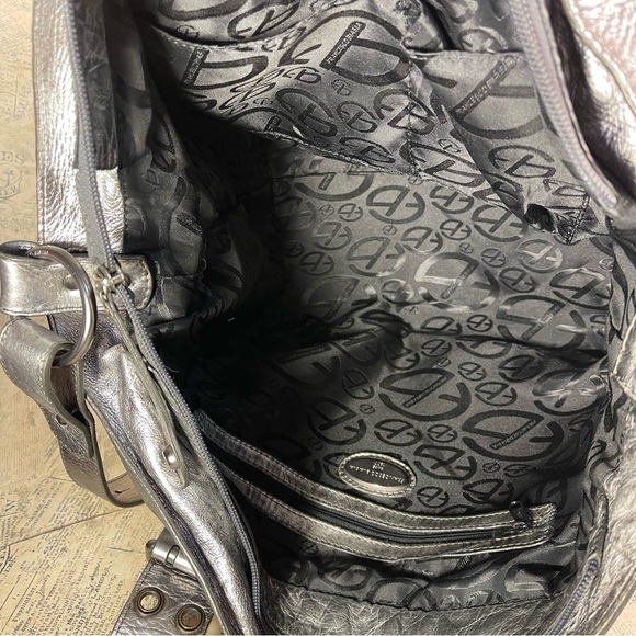 Francesco Biasia Distressed Metallic Leather Shoulder Bag - Picture 9 of 16